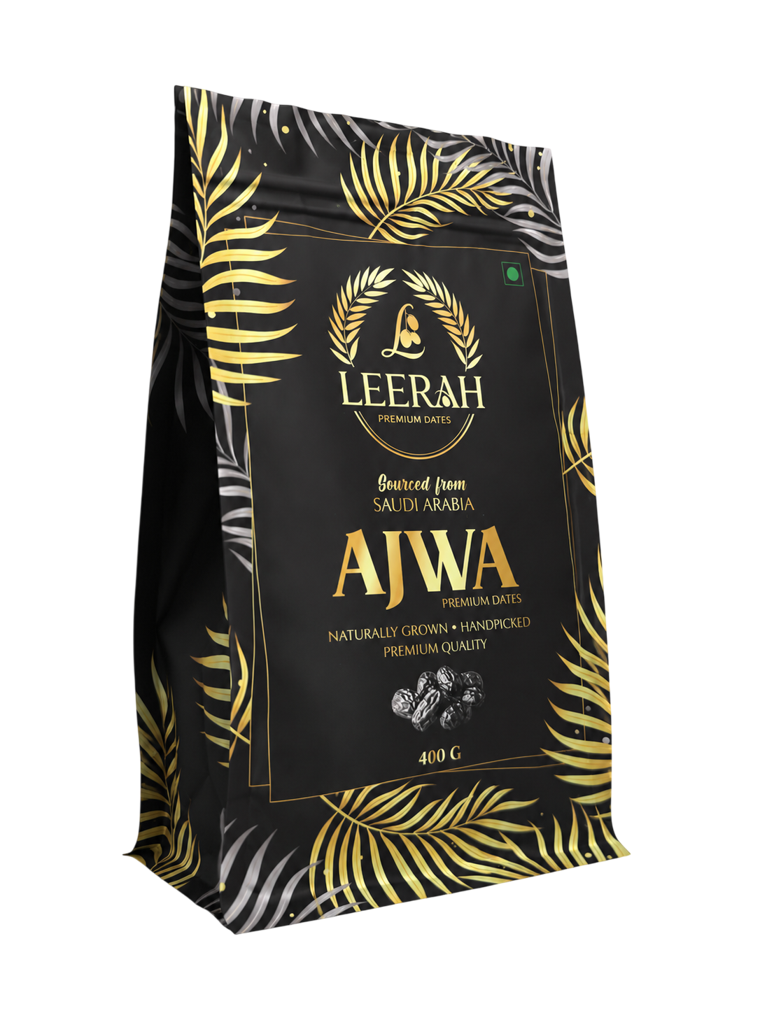 LEERAH premium Ajwa dates pouch — sourced from Madinah